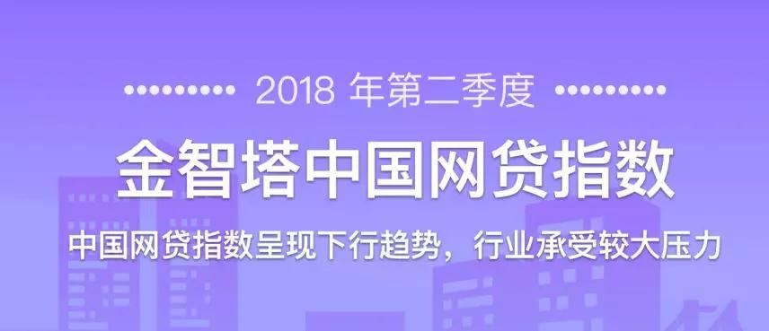 2018年第二季度金智塔中国网贷指数：呈现下行趋势，行业承受较大压力