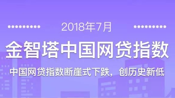 2018年7月金智塔中国网贷指数：断崖式下跌，创历史新低